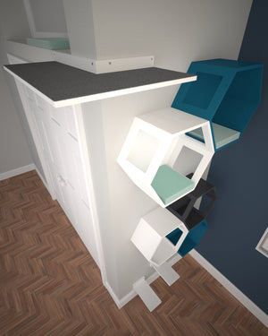 Cat Wall Shelf Bed Bundle - Honeycomb Heights Bundle - Scratchy Things Premium Pet Furniture