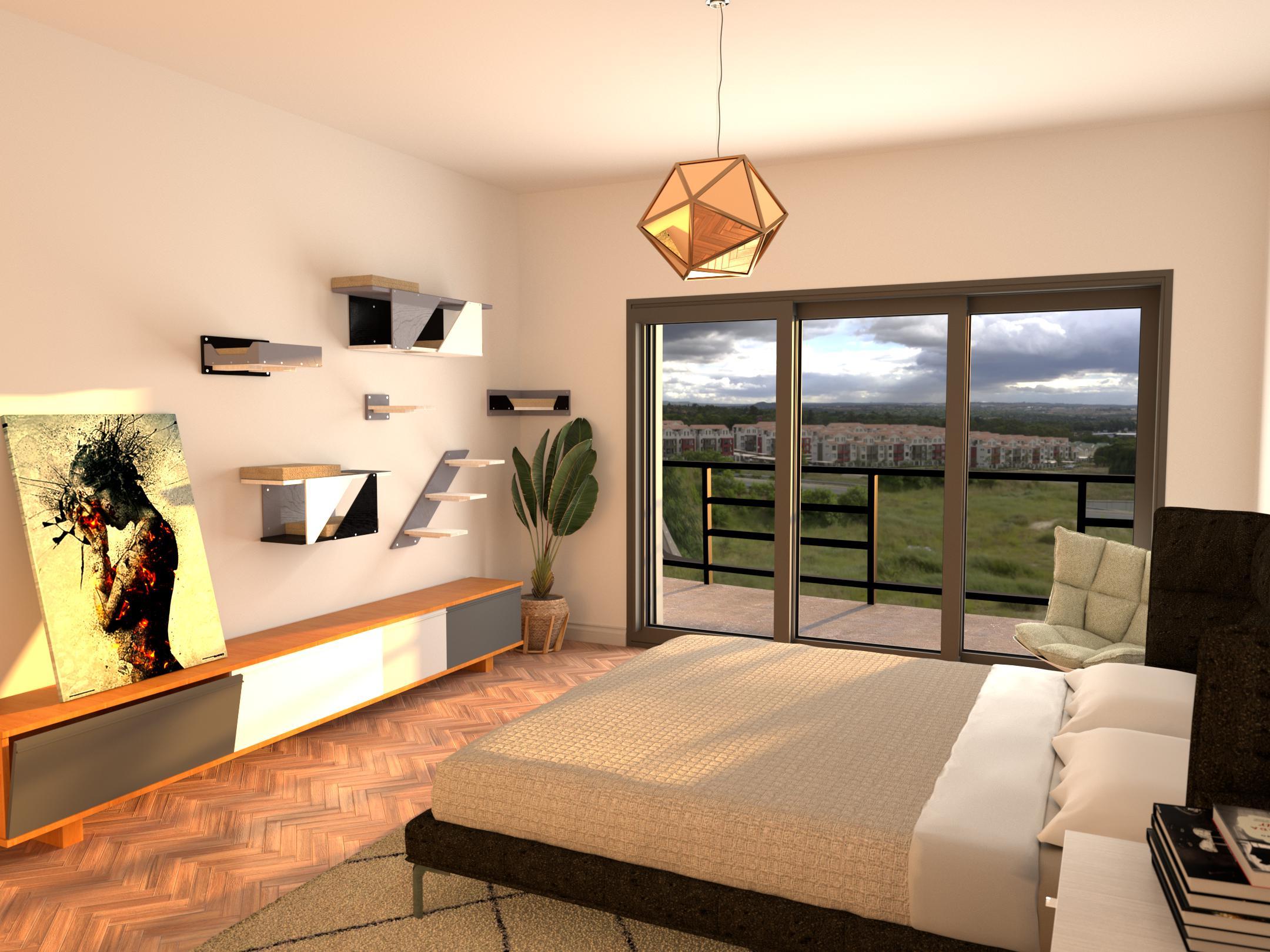 Cat Wall Shelf Bed Bundle - Sharp View Bundle - Scratchy Things Premium Pet Furniture