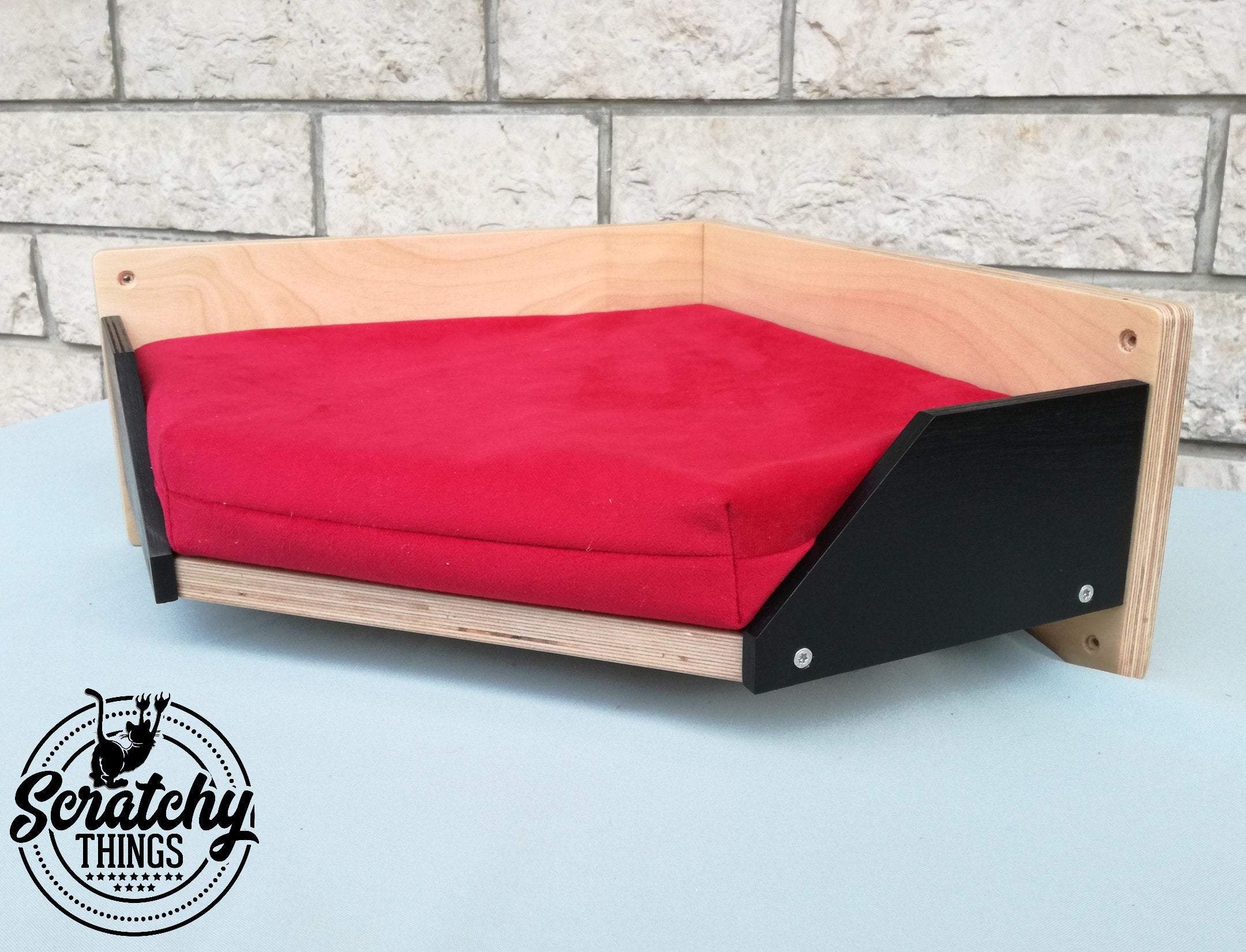 Cat Wall Shelf Bed Corner - Wally Corner Plus - Scratchy Things Premium Pet Furniture