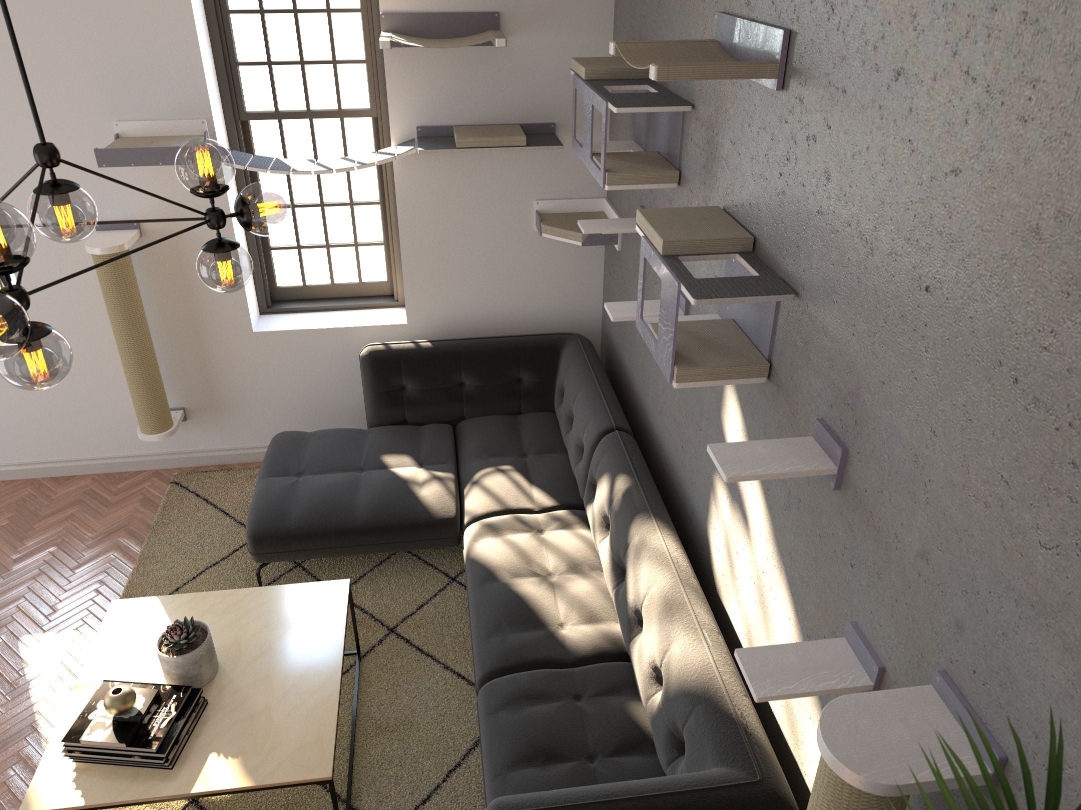 Cat Wall Shelf Bed Scratching Post Bundle - Big Scratchy Bundle - Scratchy Things Premium Pet Furniture