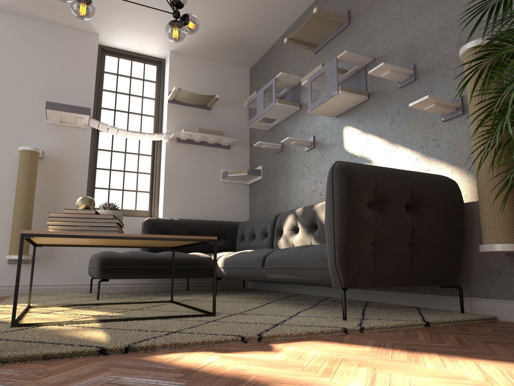 Cat Wall Shelf Bed Scratching Post Bundle - Big Scratchy Bundle - Scratchy Things Premium Pet Furniture