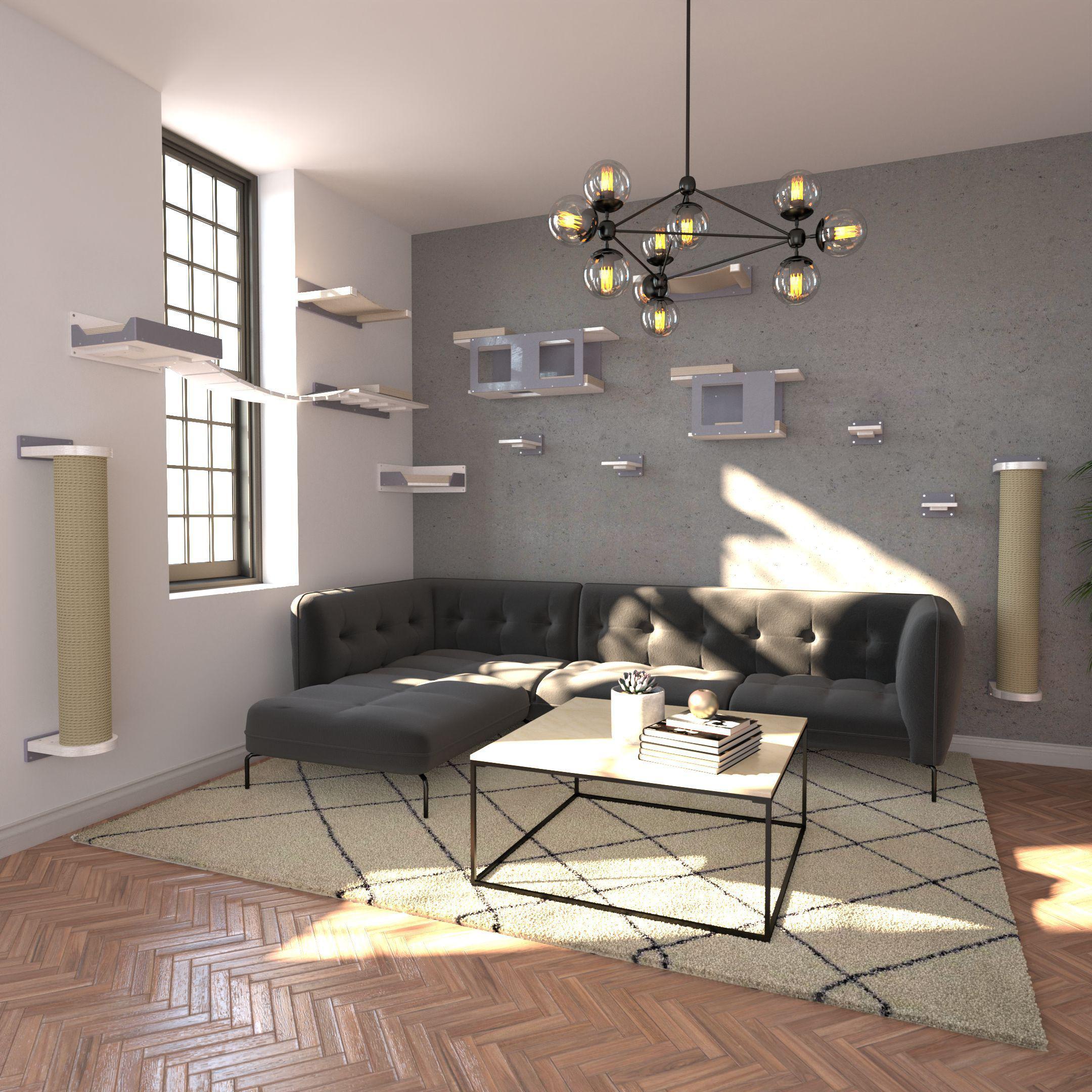 Cat Wall Shelf Bed Scratching Post Bundle - Big Scratchy Bundle - Scratchy Things Premium Pet Furniture