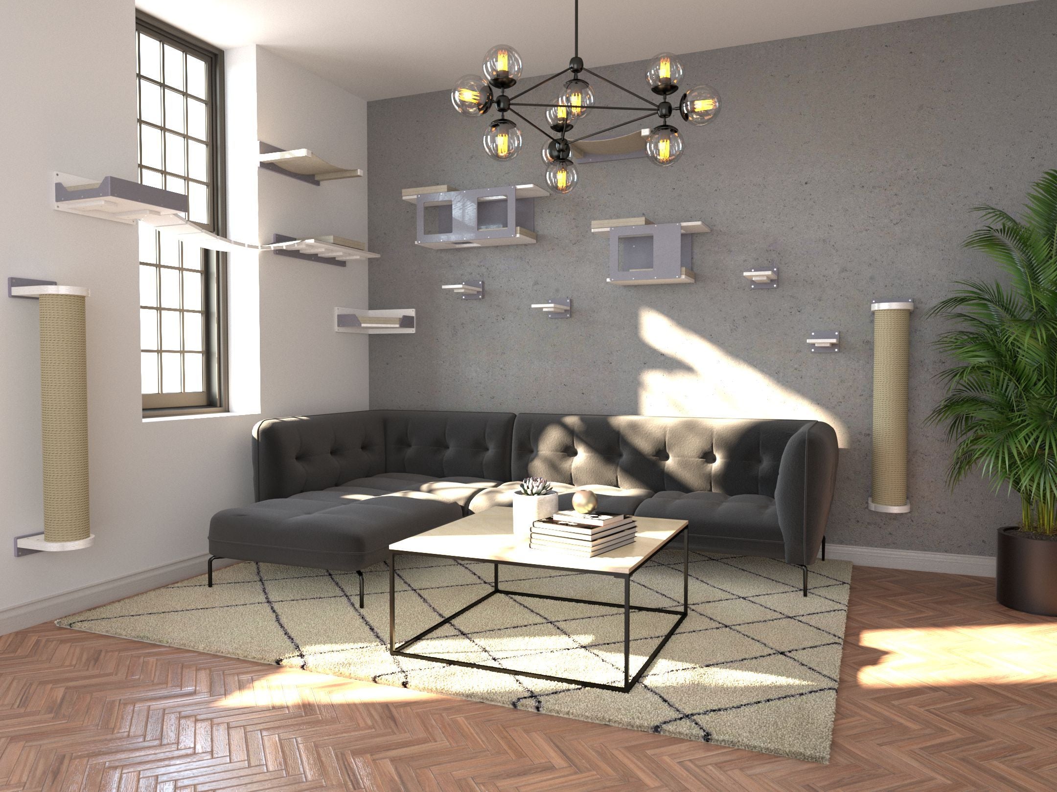 Cat Wall Shelf Bed Scratching Post Bundle - Big Scratchy Bundle - Scratchy Things Premium Pet Furniture