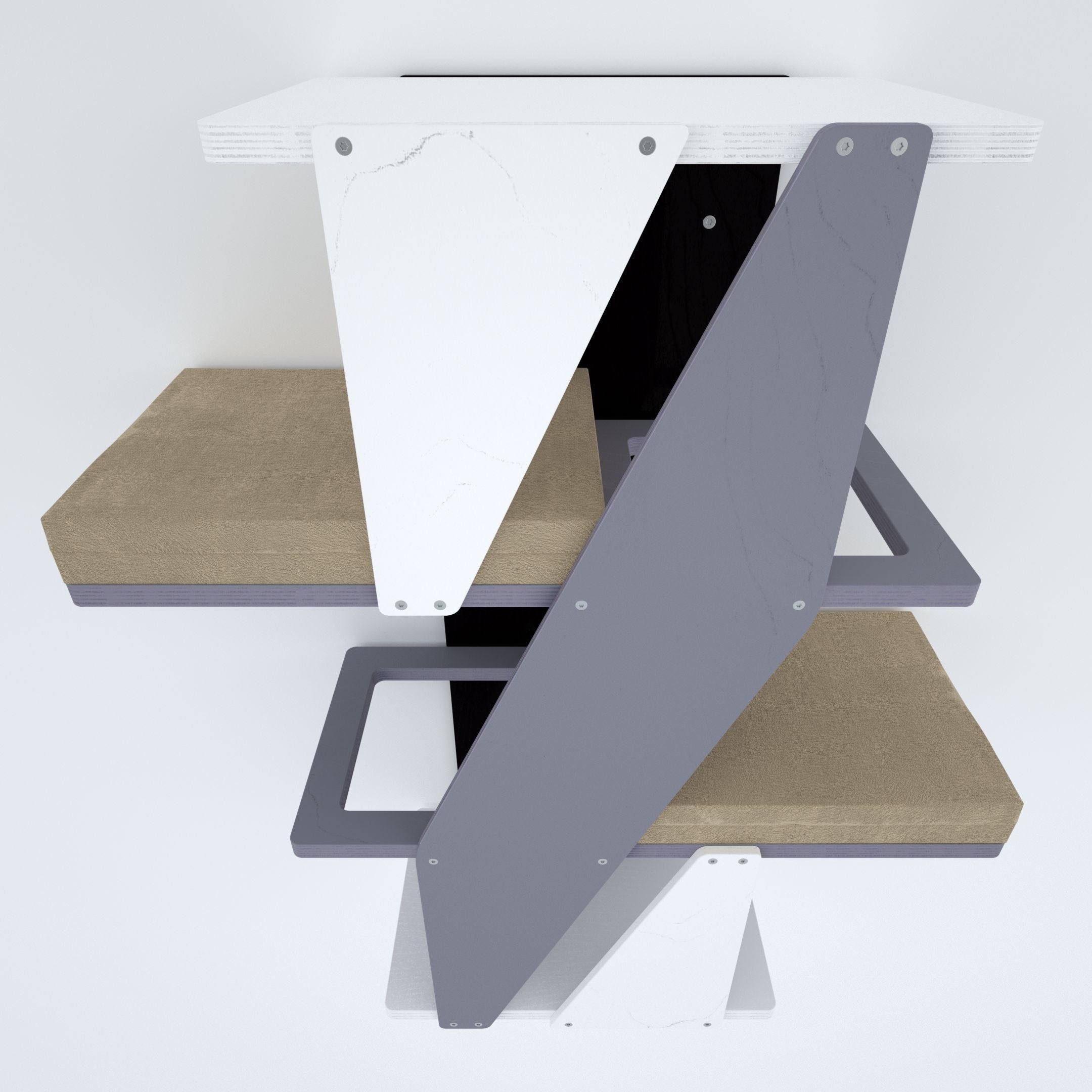 Cat Wall Shelf Bed - Sharp Stacker - Scratchy Things Premium Pet Furniture
