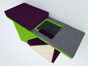 Cat Wall Shelf Bed Modern Tunnel Perch - Sharp Tunnel Mini - Scratchy Things Premium Pet Furniture