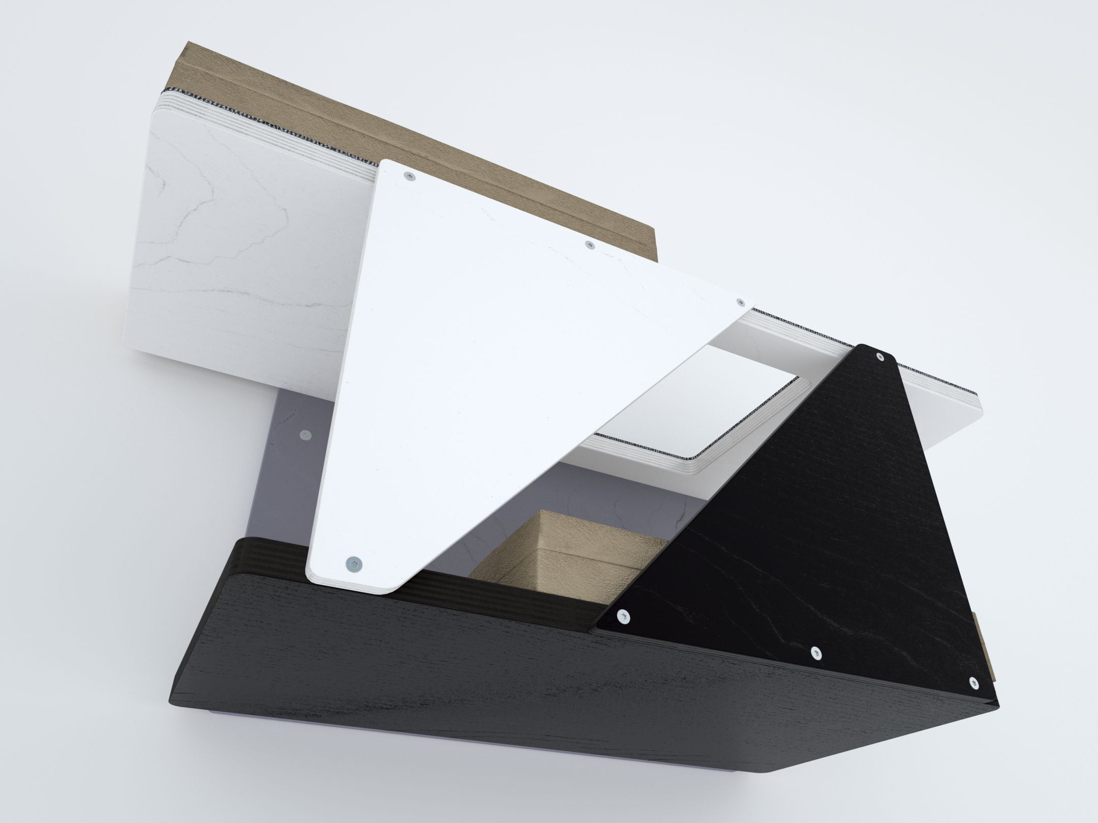 Cat Wall Shelf Bed Modern Tunnel Perch - Sharp Tunnel Mini - Scratchy Things Premium Pet Furniture