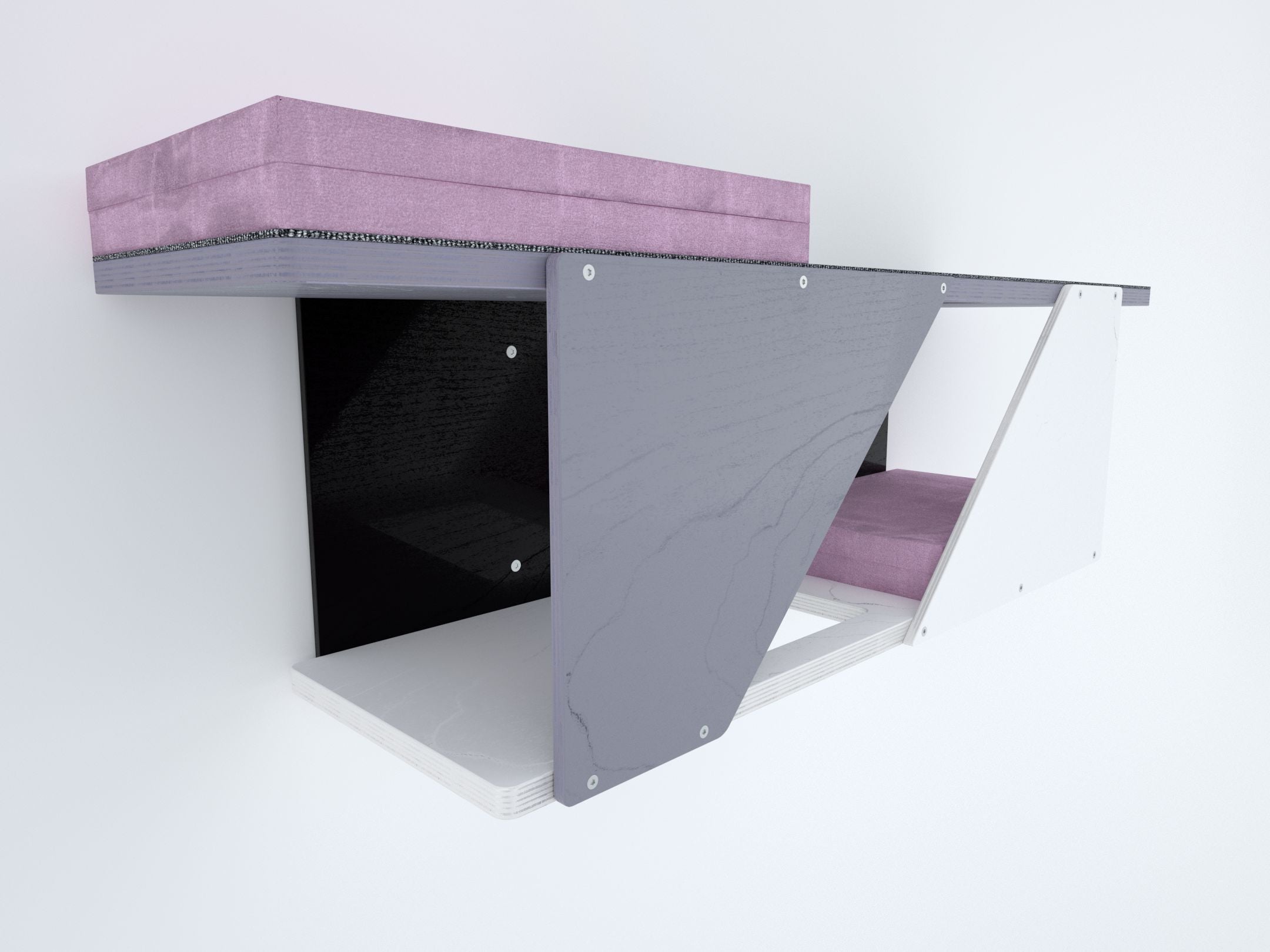 Cat Wall Shelf Bed - Sharp Tunnel - Scratchy Things Premium Pet Furniture