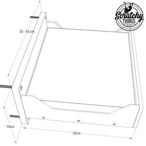 Cat Wall Shelf Bed - Wally Flat Plus - Scratchy Things Premium Pet Furniture