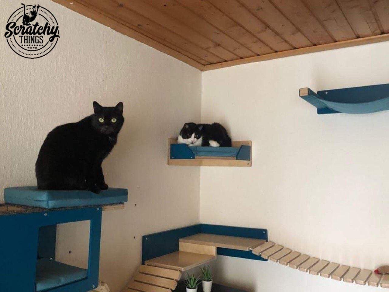 Cat Wall Shelf Bridge Bed Bundle - Big Corner Bundle - Scratchy Things Premium Pet Furniture