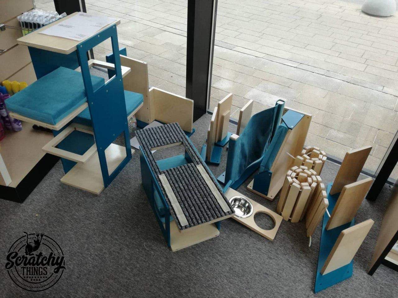 Cat Wall Shelf Bridge Bed Bundle - Big Corner Bundle - Scratchy Things Premium Pet Furniture