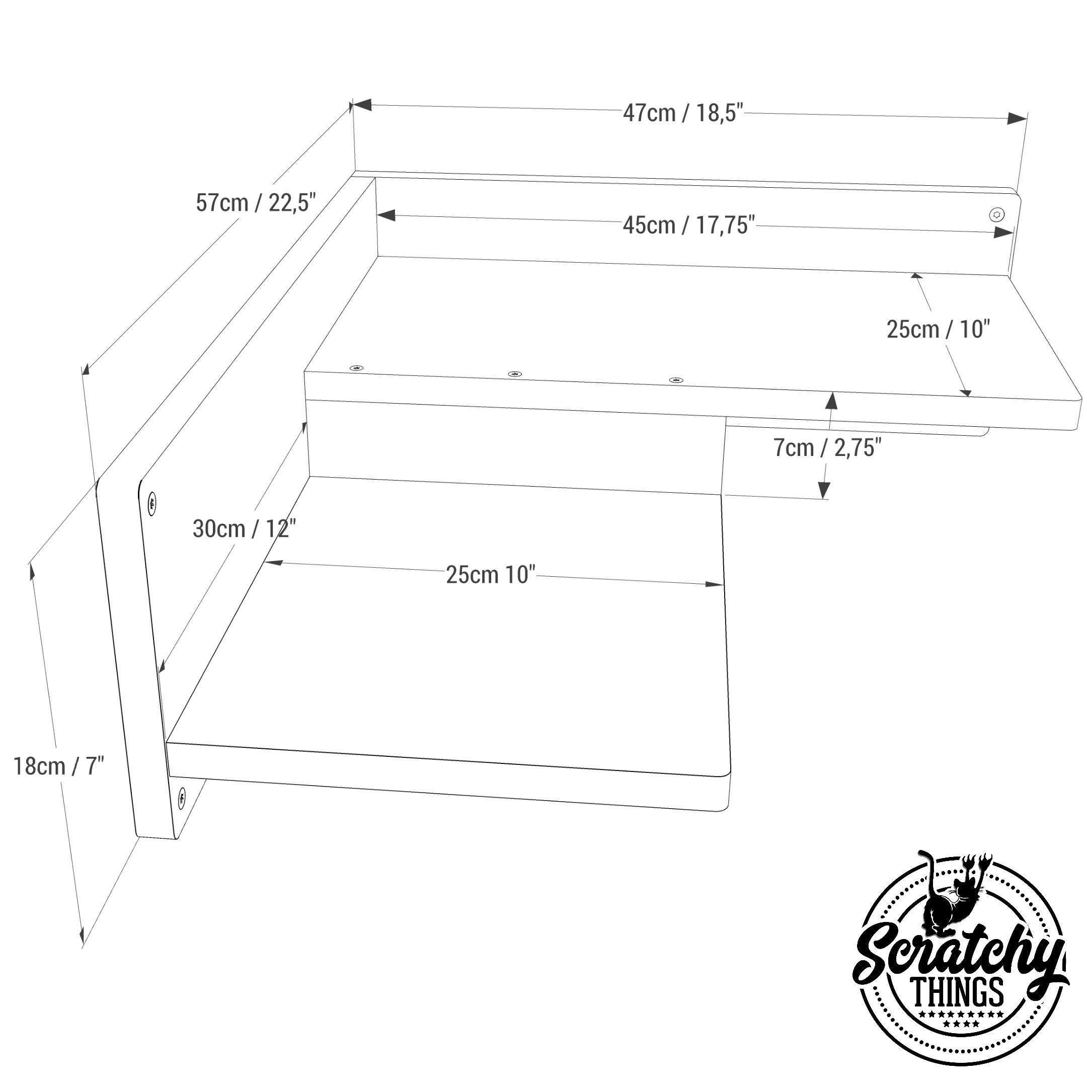 Cat Wall Shelf Corner - Wally Combo Corner - Scratchy Things Premium Pet Furniture