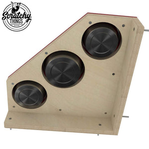 Cat Wall Shelf Feeder Corner - Wally Corner Feeder Trio - Scratchy Things Premium Pet Furniture