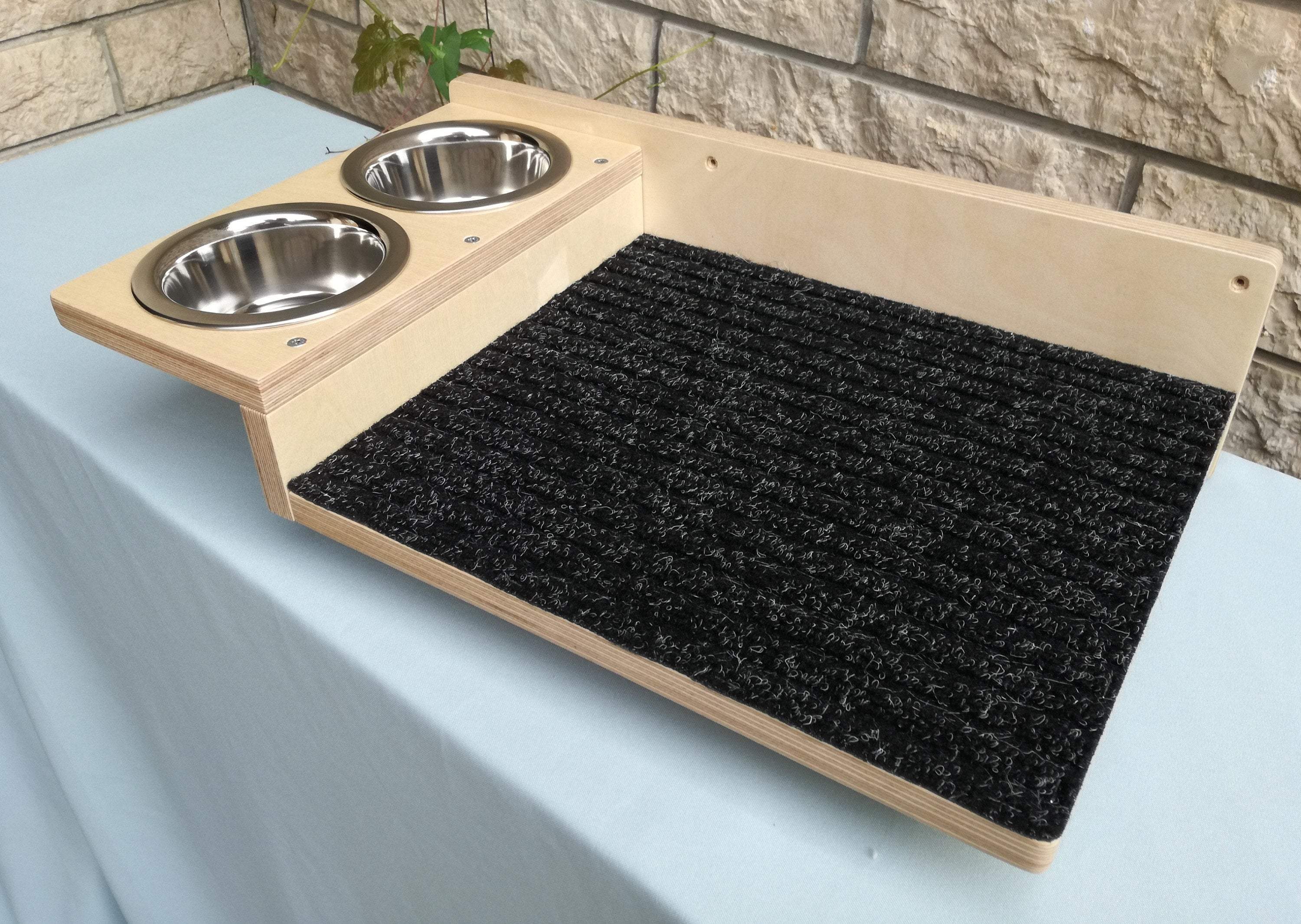 Cat Wall Shelf Feeder Step - Wally Flat Feeder - Scratchy Things Premium Pet Furniture