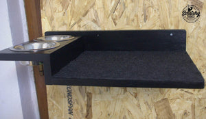 Cat Wall Shelf Feeder Step - Wally Flat Feeder - Scratchy Things Premium Pet Furniture