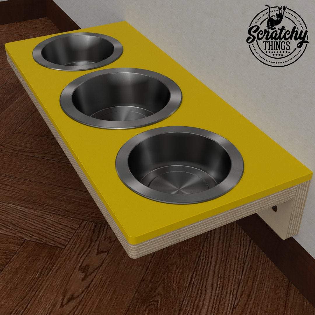 Cat Wall Shelf Feeder - Wally Feeder - Scratchy Things Premium Pet Furniture