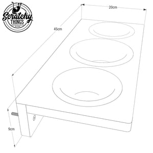 Cat Wall Shelf Feeder - Wally Feeder - Scratchy Things Premium Pet Furniture