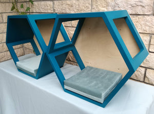 Cat Wall Shelf Hexagonal Bed Bundle - Wally Hex 25 2-pack - Scratchy Things Premium Pet Furniture