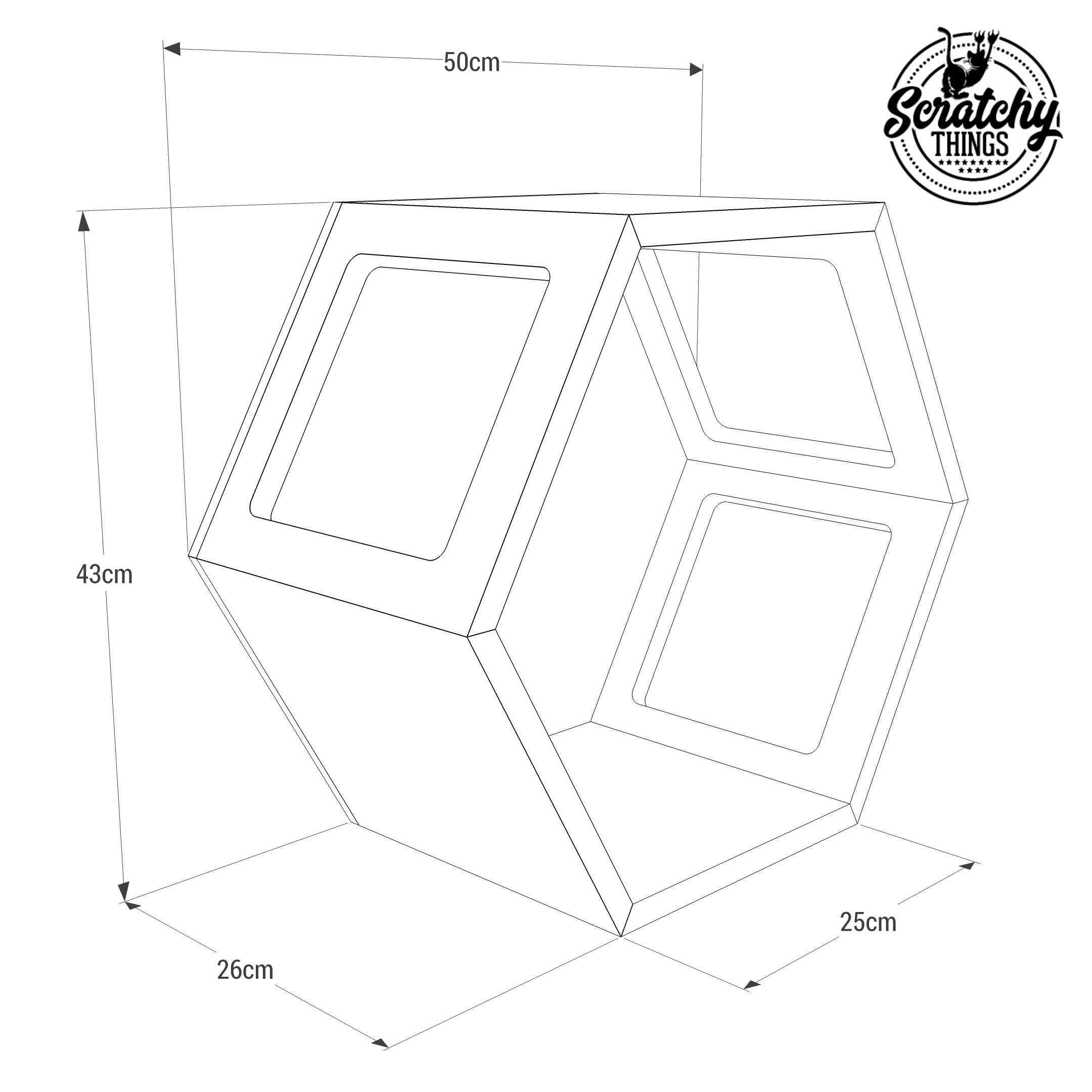 Cat Wall Shelf Hexagonal Bed Bundle - Wally Hex 25 3-pack - Scratchy Things Premium Pet Furniture
