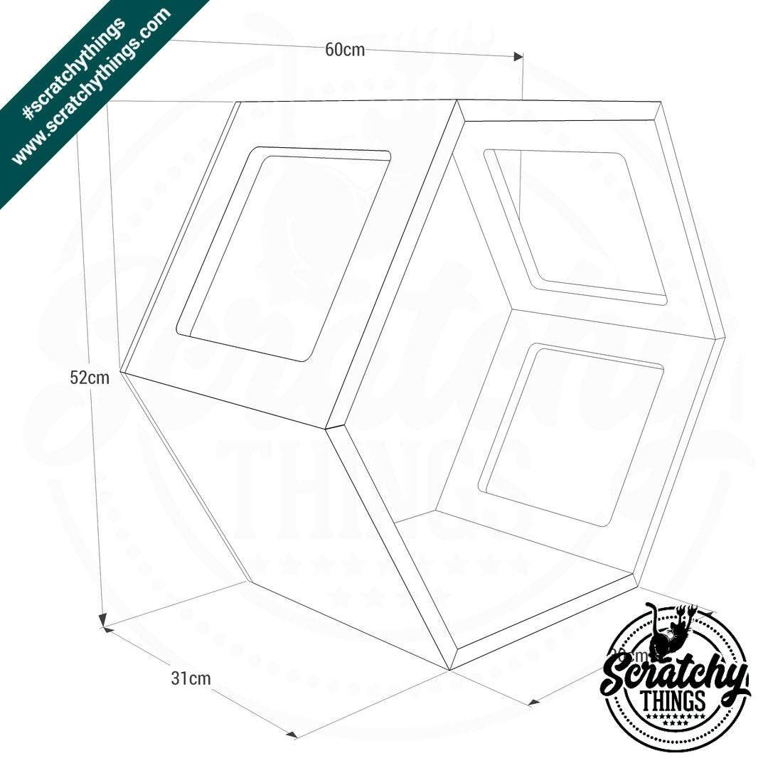 Cat Wall Shelf Hexagonal Bed - Wally Hex 30 - Scratchy Things Premium Pet Furniture