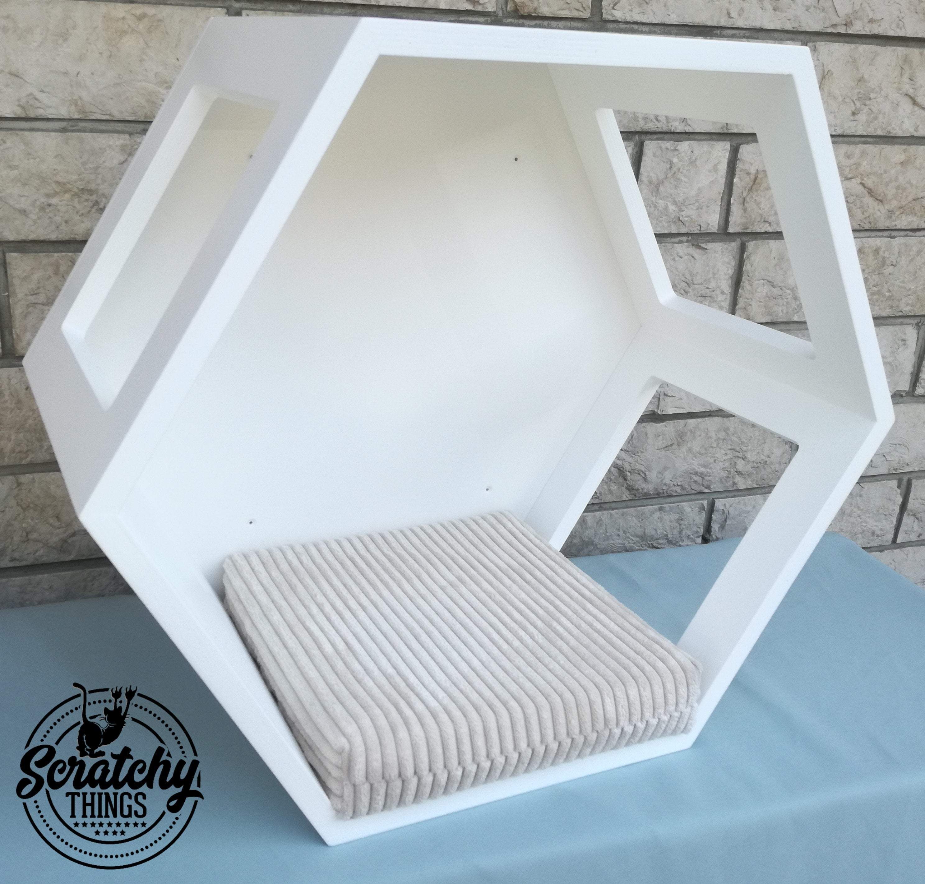 Cat Wall Shelf Hexagonal Bed - Wally Hex 30 - Scratchy Things Premium Pet Furniture