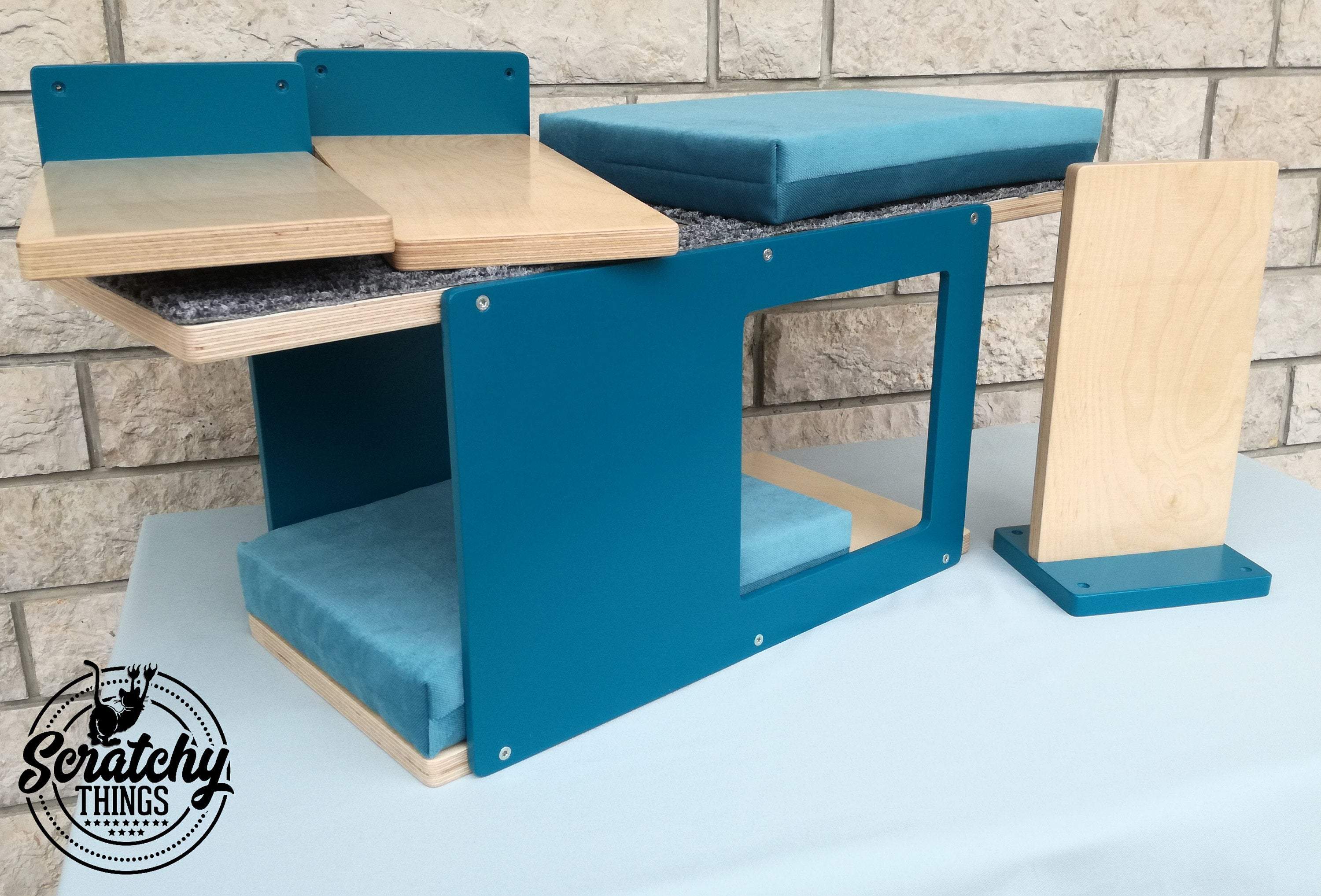 Cat Wall Shelf Step Bed Bundle - Wally Mini Bundle - Scratchy Things Premium Pet Furniture