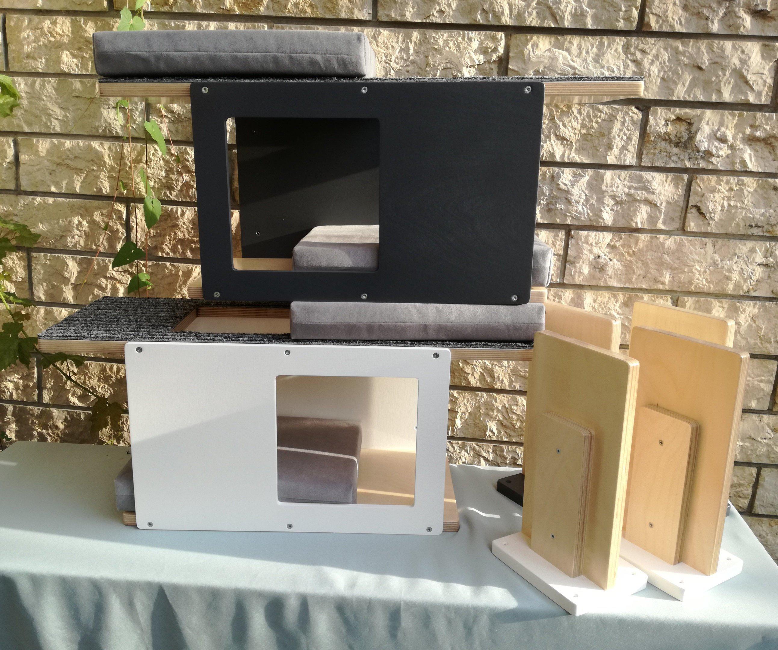 Cat Wall Shelf Step Bed Bundle - Wally Mini Double Bundle - Scratchy Things Premium Pet Furniture