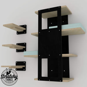 Cat Wall Shelf Step Bed Bundle - Wally Stacker Bundle - Scratchy Things Premium Pet Furniture