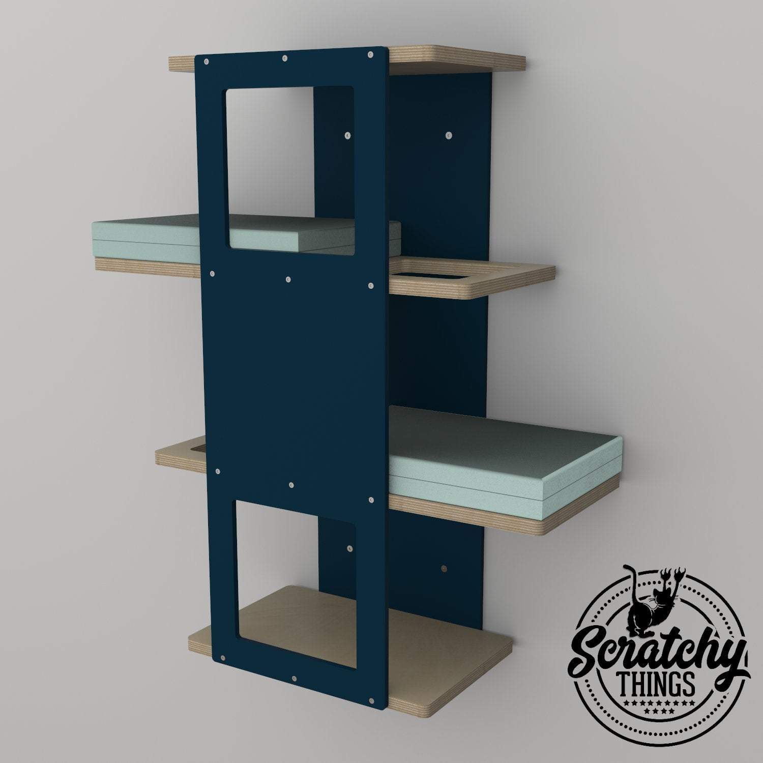 Cat Wall Shelf Step Bed Bundle - Wally Stacker Bundle - Scratchy Things Premium Pet Furniture