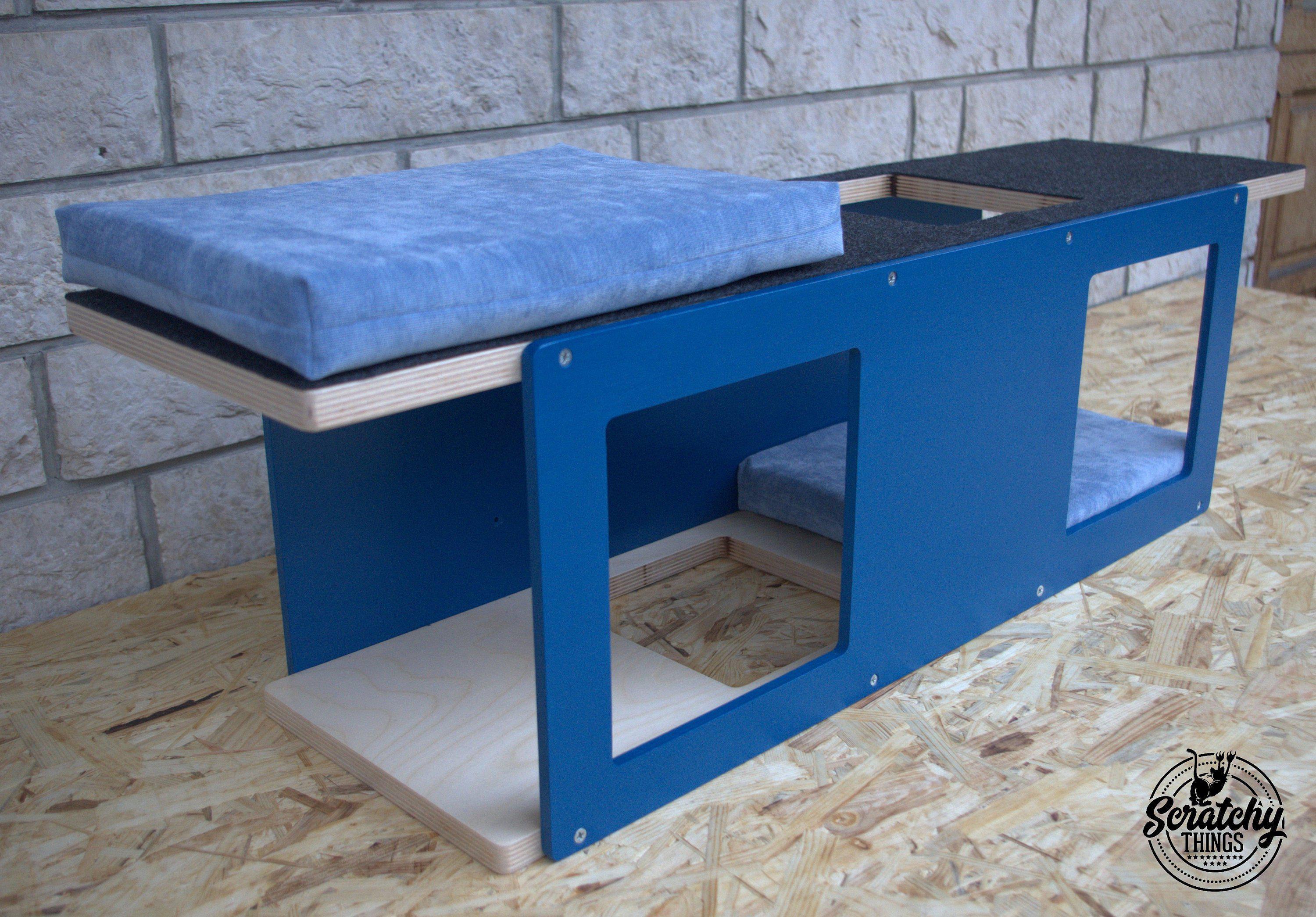 Cat Wall Shelf Step Bed Bundle - Wally Tunnel Bundle - Scratchy Things Premium Pet Furniture