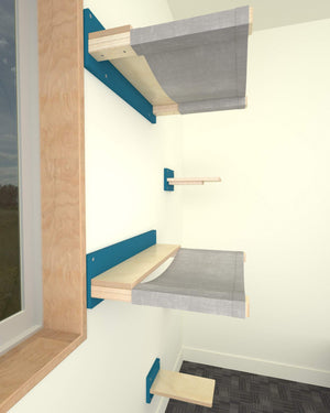 Cat Wall Shelf Step Bed Hammock Bundle - Wally Snooze Bundle - Scratchy Things Premium Pet Furniture