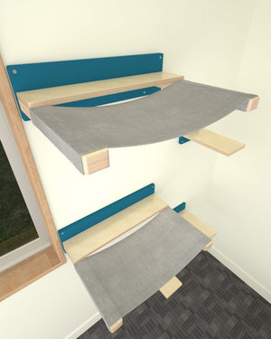 Cat Wall Shelf Step Bed Hammock Bundle - Wally Snooze Bundle - Scratchy Things Premium Pet Furniture