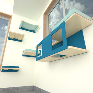 Cat Wall Shelf Step Bridge Bed Hammock Bundle - Window Corner Bundle - Scratchy Things Premium Pet Furniture