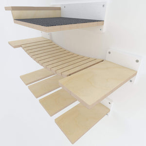 Cat Wall Shelf Step Bridge Feeder Bundle - Wally Starter Sixpack Bundle - Scratchy Things Premium Pet Furniture