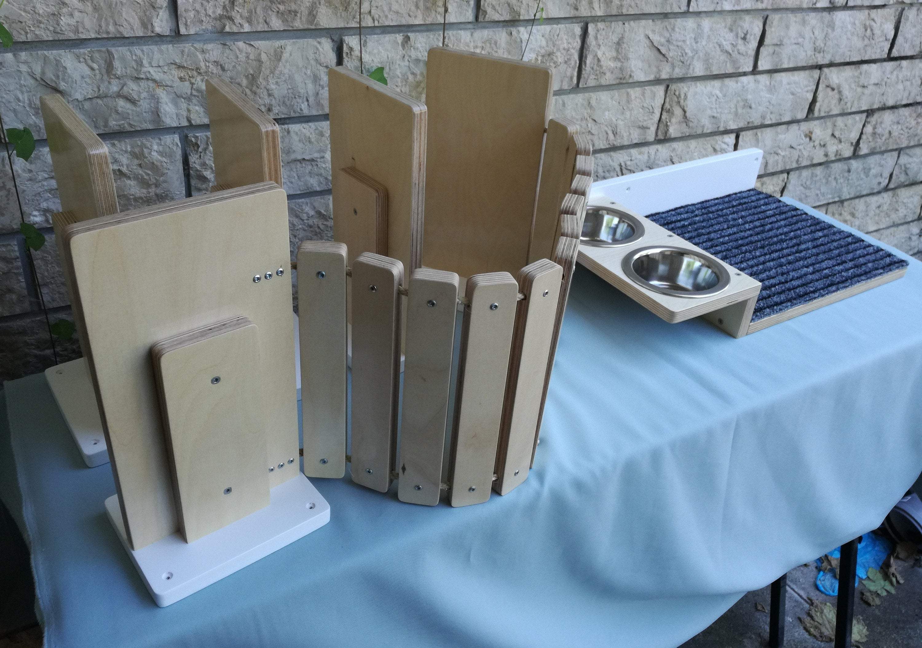 Cat Wall Shelf Step Bridge Feeder Bundle - Wally Starter Sixpack Bundle - Scratchy Things Premium Pet Furniture