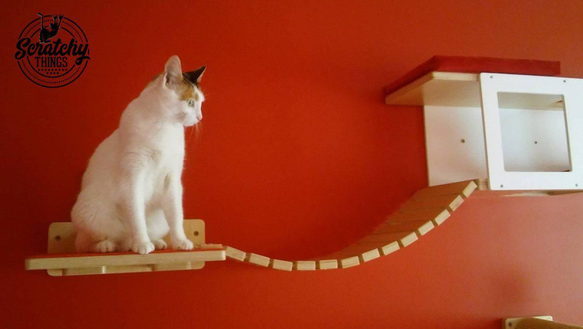 Cat Wall Shelf Step - Wally Flat - Scratchy Things Premium Pet Furniture