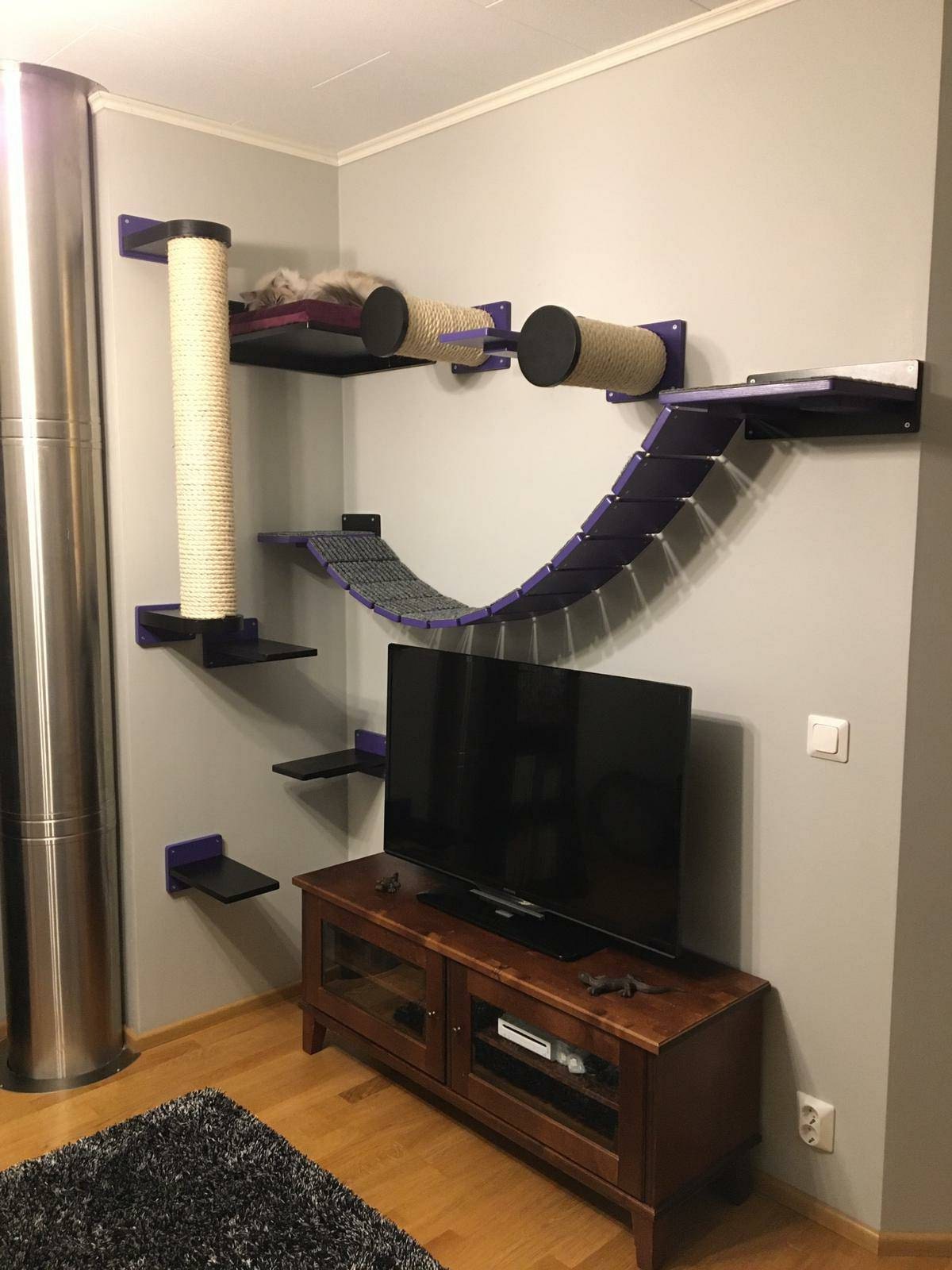 Big Cat Wall Shelf Bed - Wally BigCat Corner - Scratchy Things Premium Pet Furniture