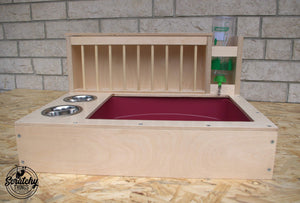 Rabbit Hay Feeder Water Litter box - Nibbler Combo 4in1 - Scratchy Things Premium Pet Furniture