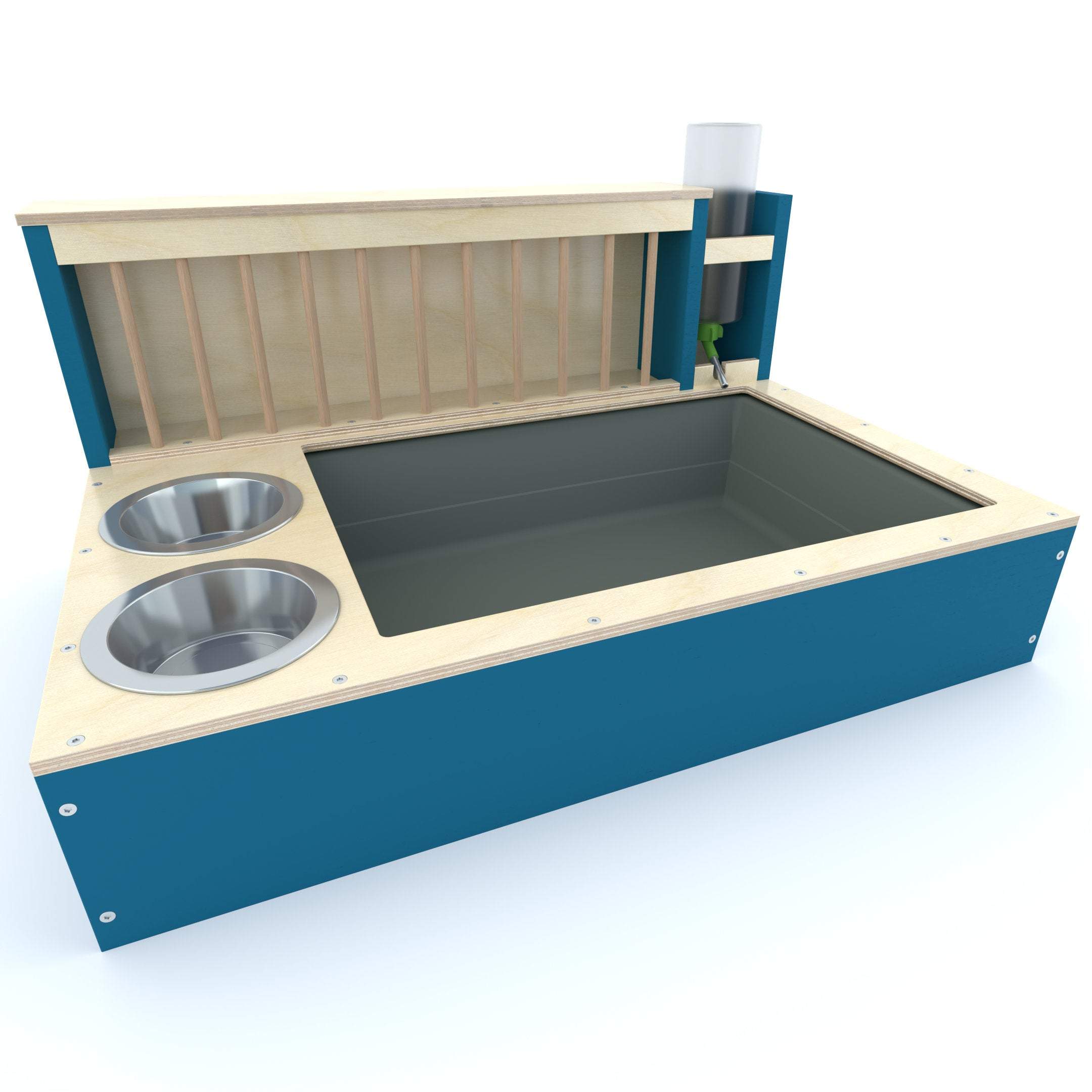 Rabbit Hay Feeder Water Litter box - Nibbler Combo Maxi 4in1 - Scratchy Things Premium Pet Furniture