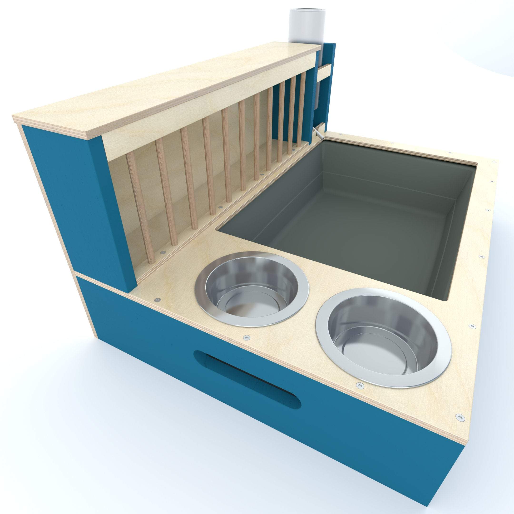 Rabbit Hay Feeder Water Litter box - Nibbler Combo Maxi 4in1 - Scratchy Things Premium Pet Furniture