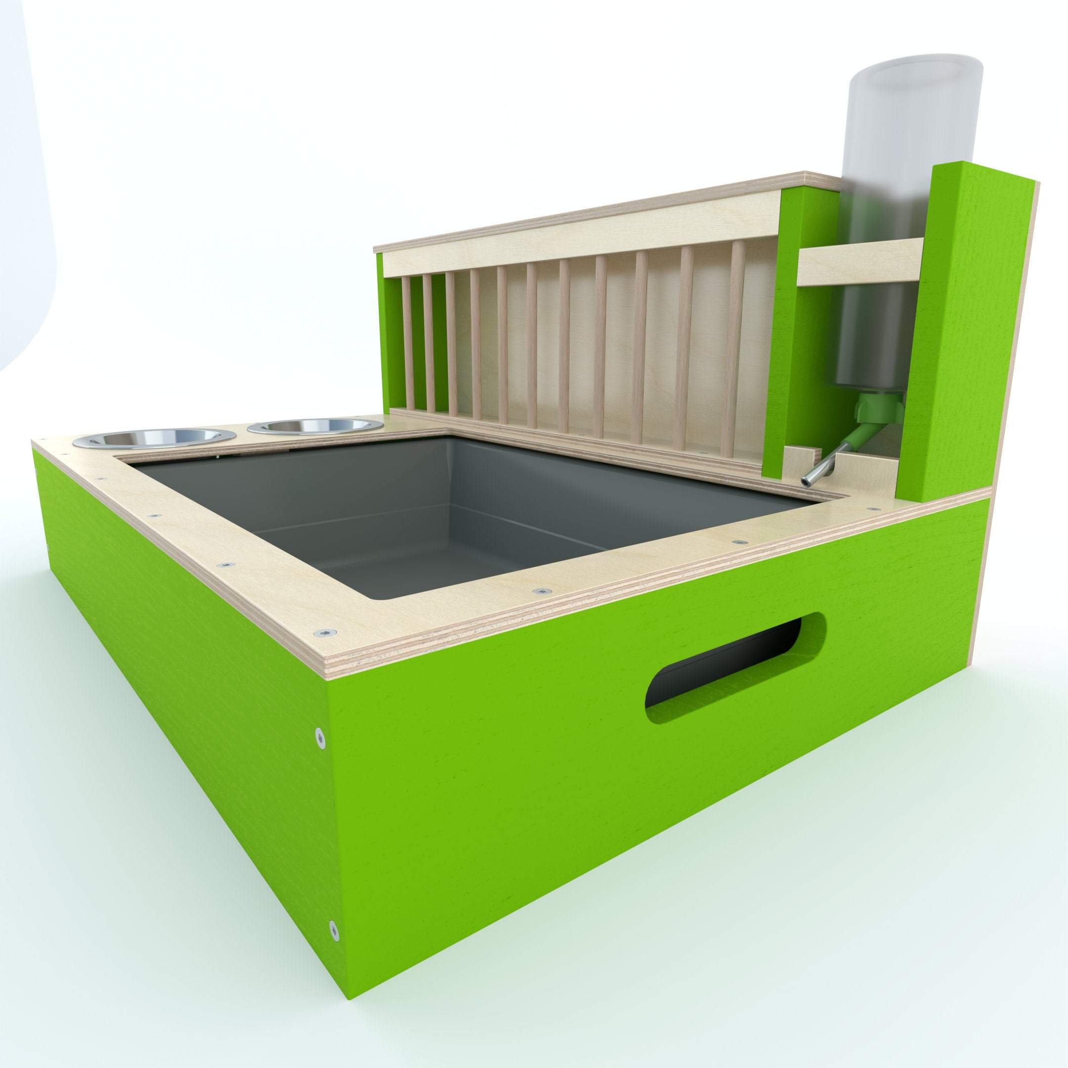 Rabbit Hay Feeder Water Litter box - Nibbler Combo Maxi 4in1 - Scratchy Things Premium Pet Furniture