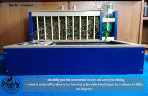 Rabbit Hay Feeder Water Litter box - Nibbler Combo Spectra 4in1 - Scratchy Things Premium Pet Furniture