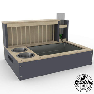 Rabbit Hay Feeder Water Litter box - Nibbler Combo Spectra 4in1 - Scratchy Things Premium Pet Furniture