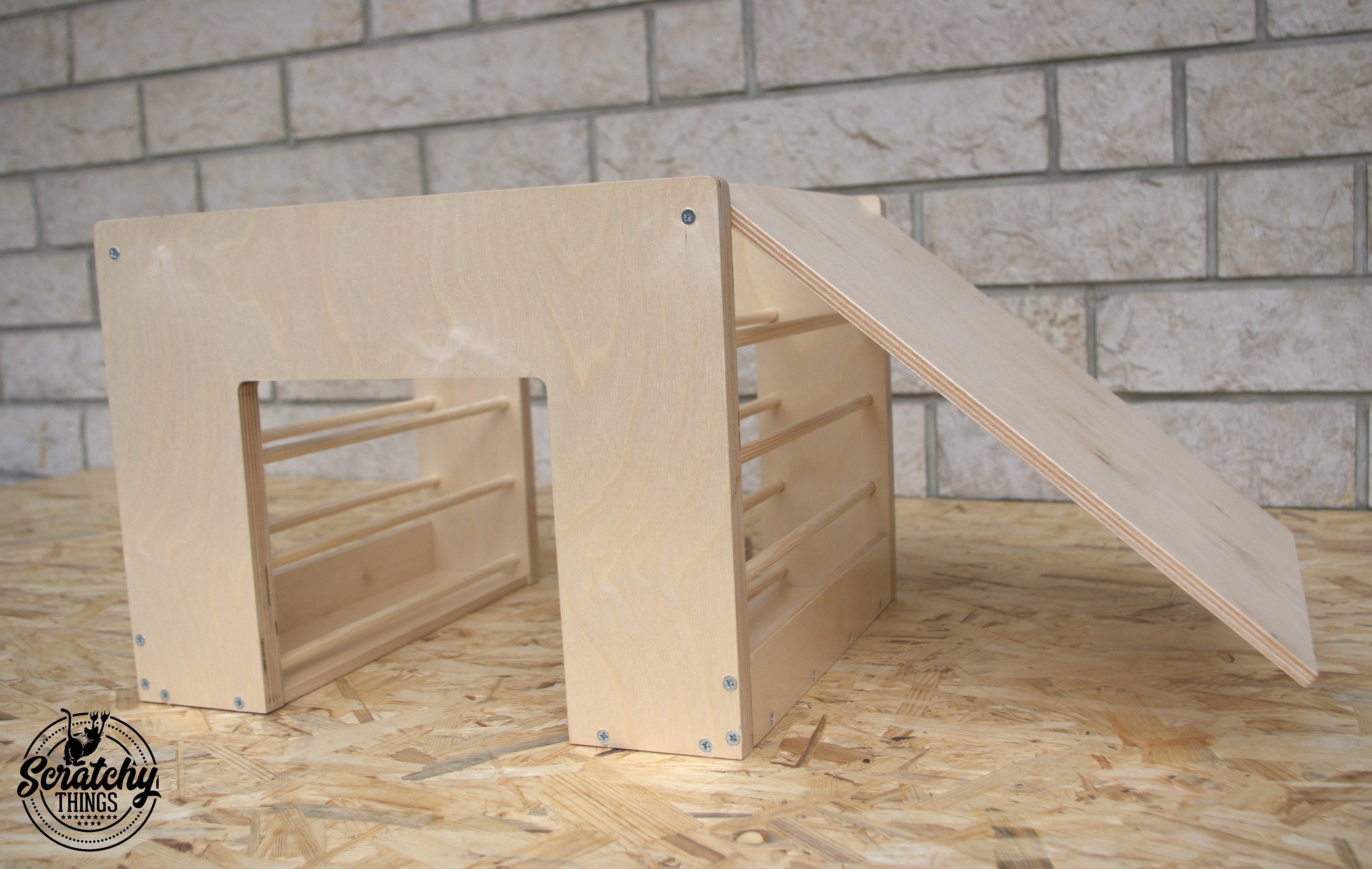 Rabbit Hay Rack Feeder Tunnel - Nibbler HayTunnel - Scratchy Things Premium Pet Furniture