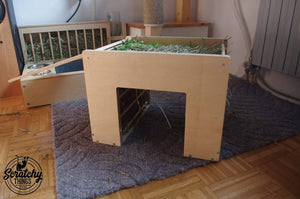 Rabbit Hay Rack Feeder Tunnel - Nibbler HayTunnel - Scratchy Things Premium Pet Furniture